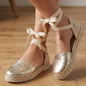 STEVE MADDEN Espadrille Flats Man Made and Genuine Leather Combo Sz 9.5